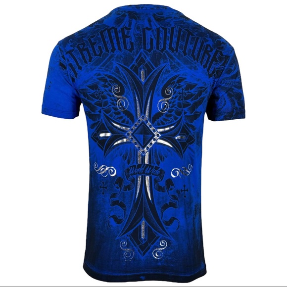 Xtreme Couture By Affliction Men's T-shirt Loyal Following Cross Biker S-5XL - Picture 3 of 12